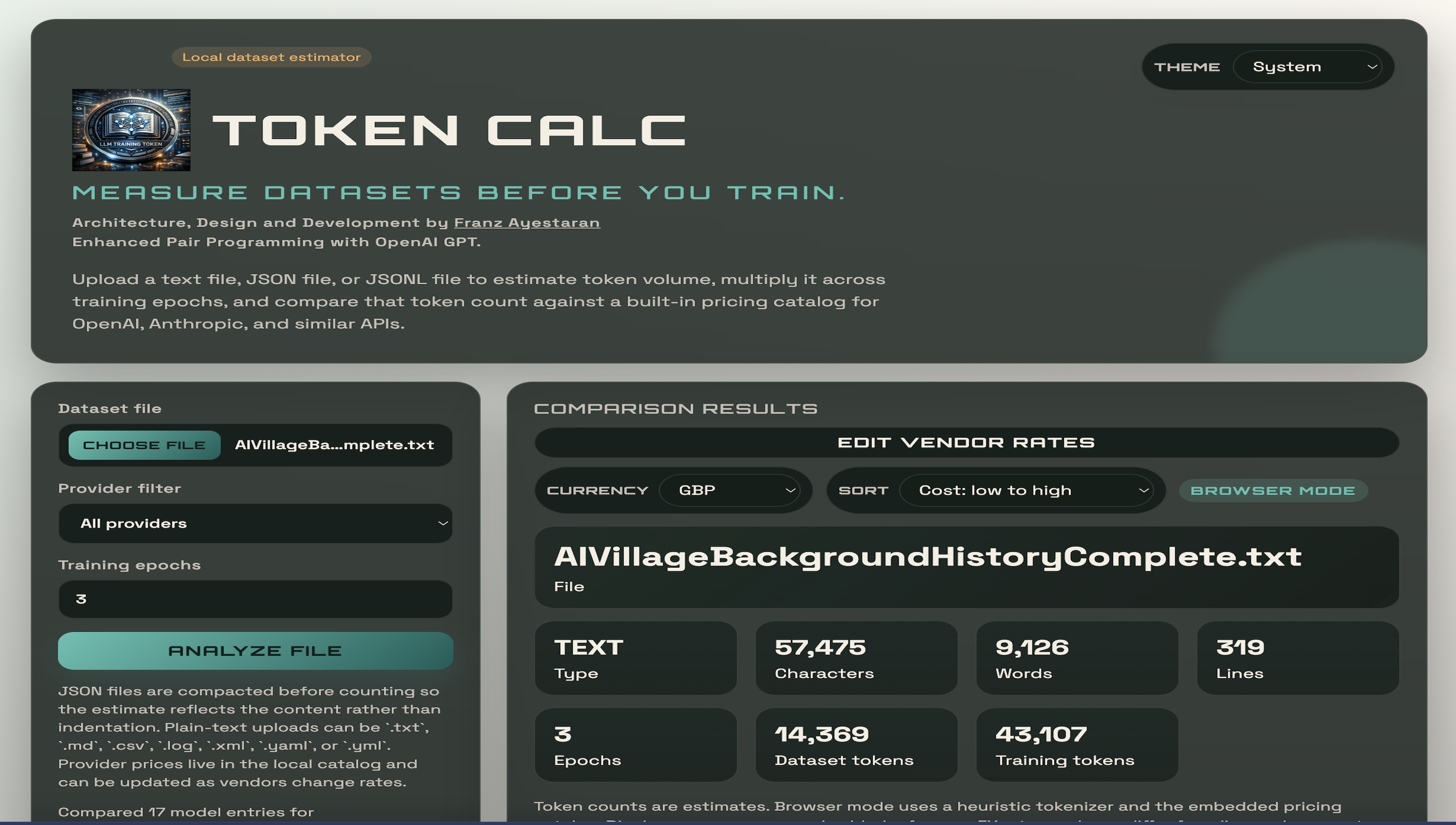 Token Calc