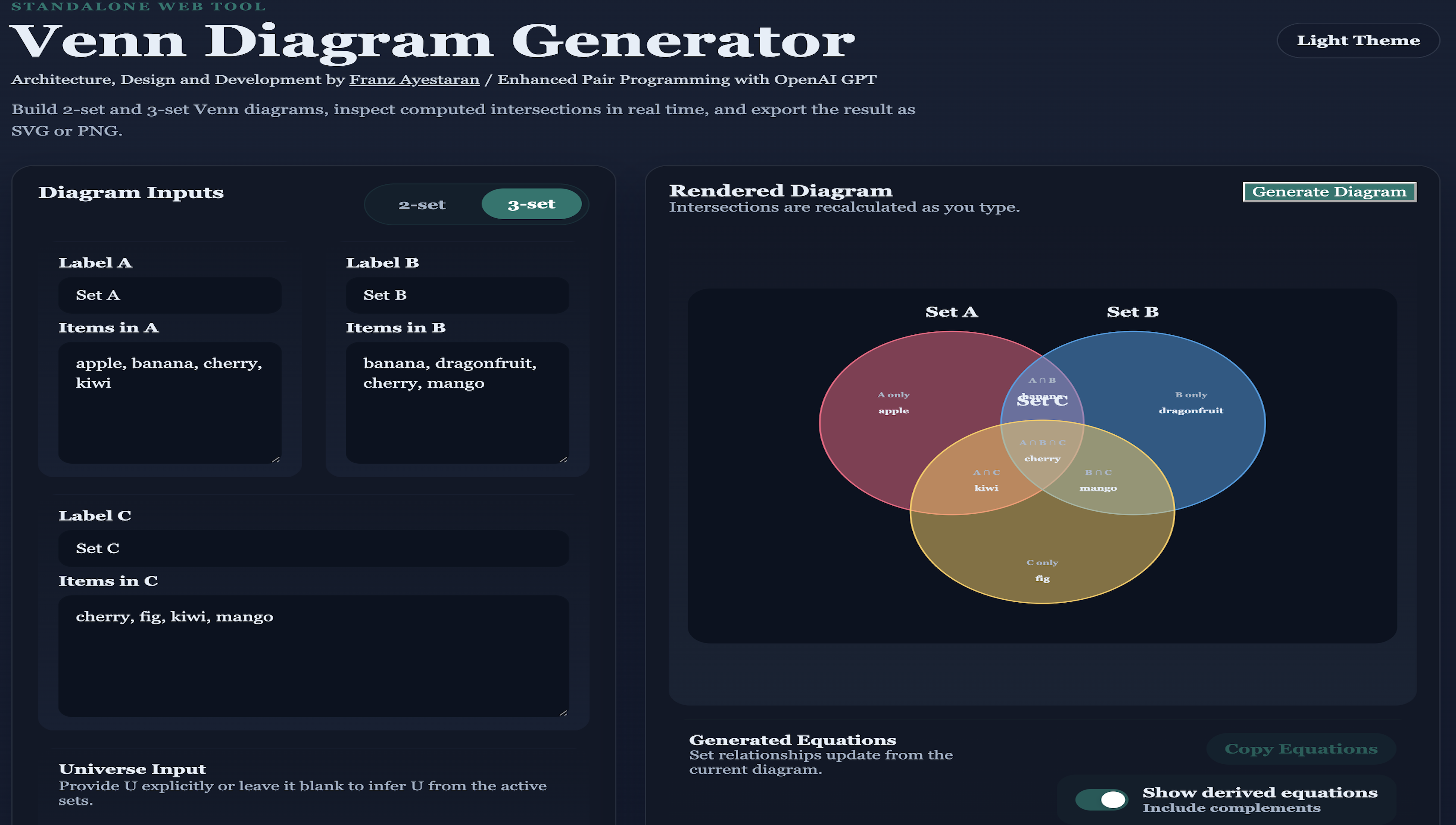 Venn Diagram Generator